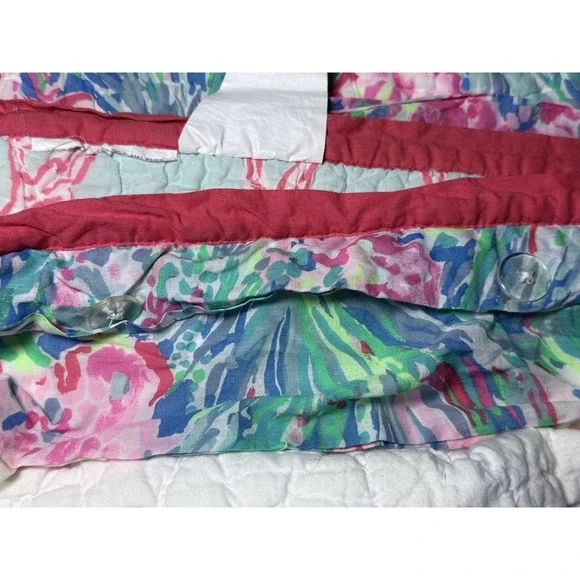 Pottery Barn Lilly Pulitzer Sham Fan Sea Pants Reversible Cotton Quilted Std - Picture 6 of 12